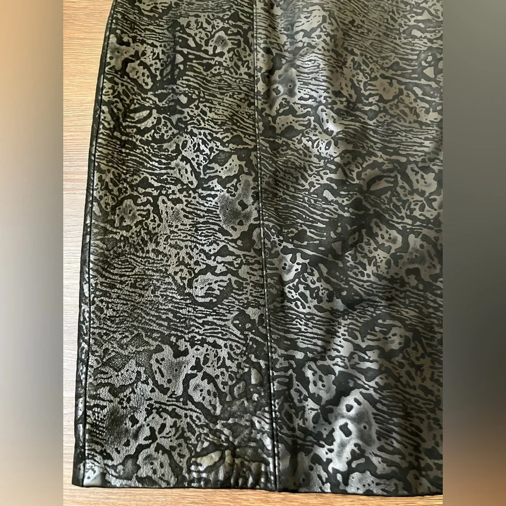 Vintage '80s Primadonna Black Embossed Leather Pencil Animal Print XS